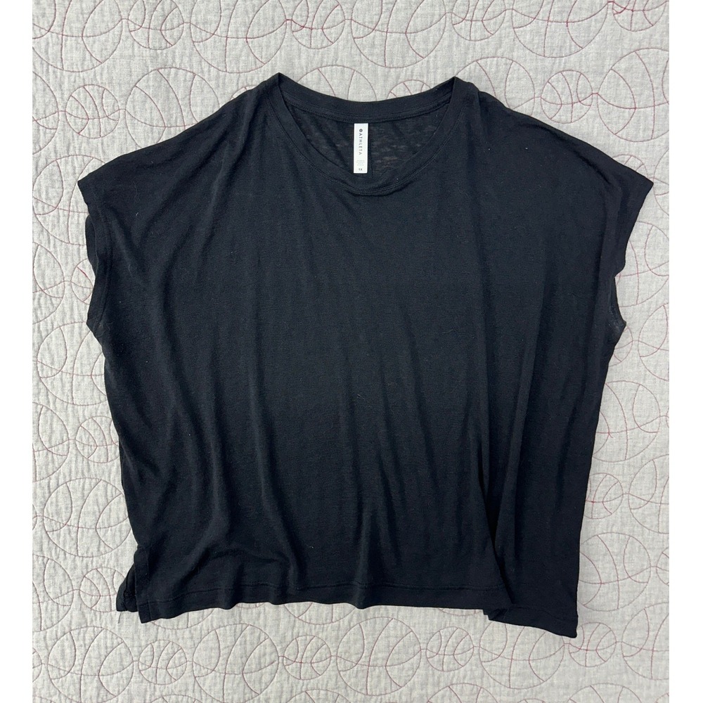 Athleta Release Tee Black Lightweight Crew‎ Neck / Womens 1X